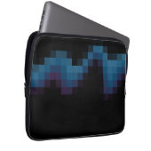 Black with Dark Blue and Purple Squares in a Wave. Laptop Sleeve (Front Right)