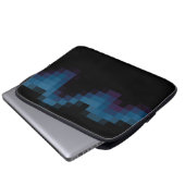 Black with Dark Blue and Purple Squares in a Wave. Laptop Sleeve (Front Bottom)