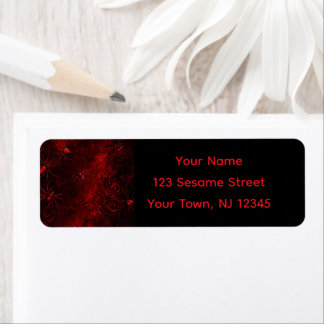 Black with Deep Red Giant Spiders Address Label