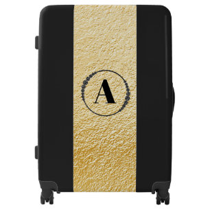 *~* Black With Faux Gold Foil Monogram Luggage