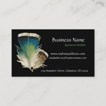 Black With Feathers Business Card by mrssocolov2 at Zazzle