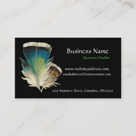 Black With Feathers Business Card