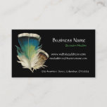 Black With Feathers Business Card at Zazzle