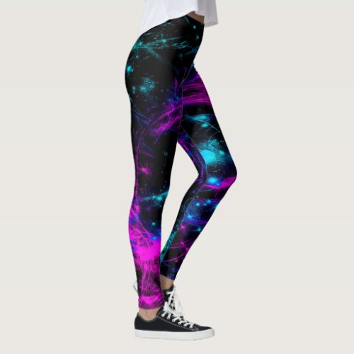 Black with Galaxy Design Pattern Leggings