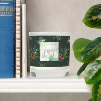 Black with Gold Floral Line Art Jar Candle