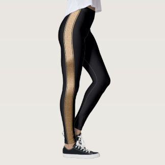 Black with Gold Foil Pattern Leggings