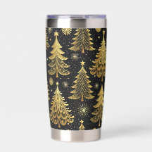 BLACK WITH GOLD MODERN CHRISTMAS TREES