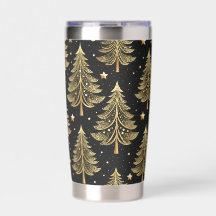 BLACK WITH GOLD MODERN CHRISTMAS TREES