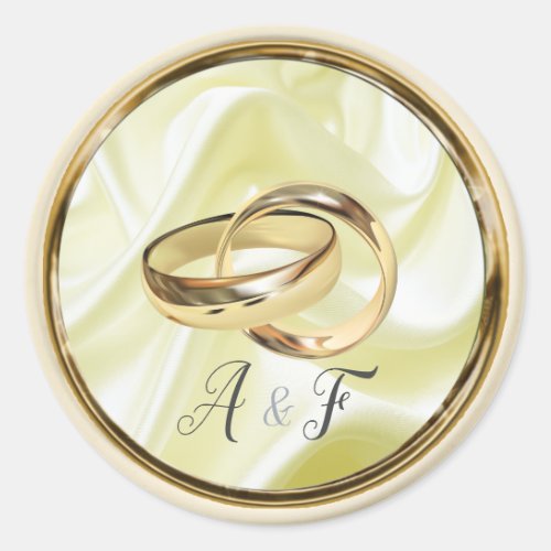 Black with Gold on Champagne Silk Classic Round Sticker