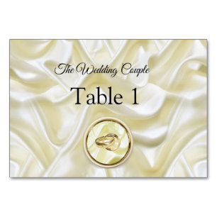 Black with Gold on Silk texture Table Number