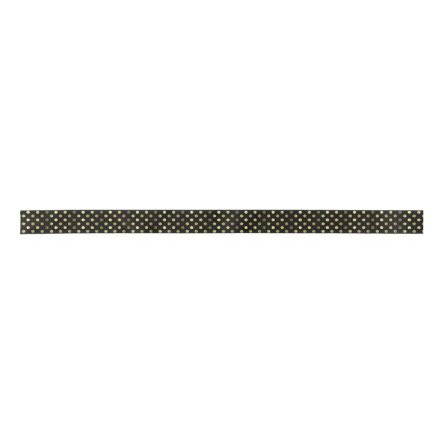 Black with Gold Polka Dots Ribbon (Front)