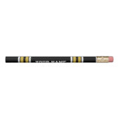 Black with Gold White Stripes Team Jersey Pencil (Rotated 270)