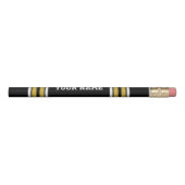 Black with Gold White Stripes Team Jersey Pencil (Rotated 90)