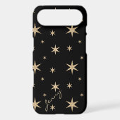 Black with Golden Stars Custom iPhone 4 Case (Back)