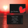 Black with Gorgeous Red Heart Modern Cute Simply Business Card