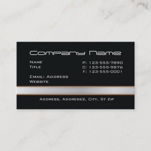 Black with gray band Business Cards