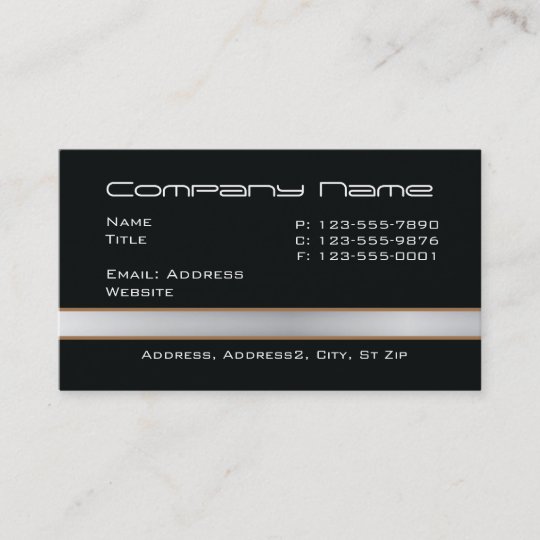 Black with gray band Business Cards | Zazzle.com