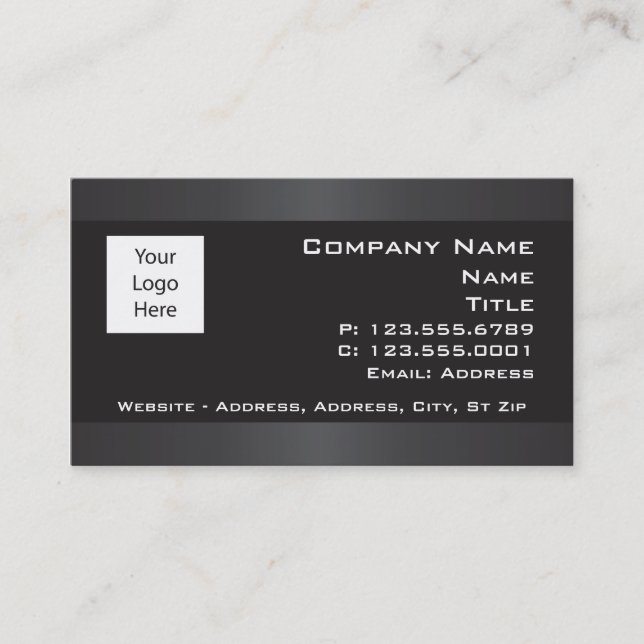 Black with Gray borders Business cards (Front)