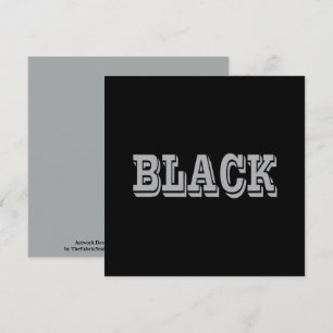 Black With Gray Text On Black Solid Color Card