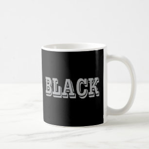 Black With Gray Text On Black Solid Color Coffee Mug
