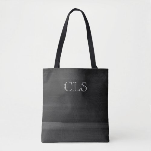Black With Gray Watercolor Brushstrokes Initials Tote Bag