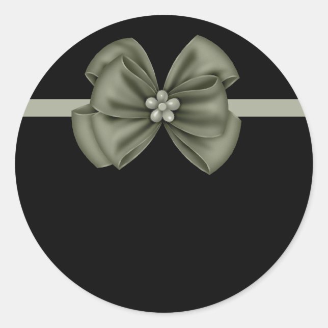Black with Green Bow Stickers (Front)