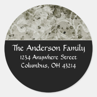 Black with Green Grungy Topper Address Labels