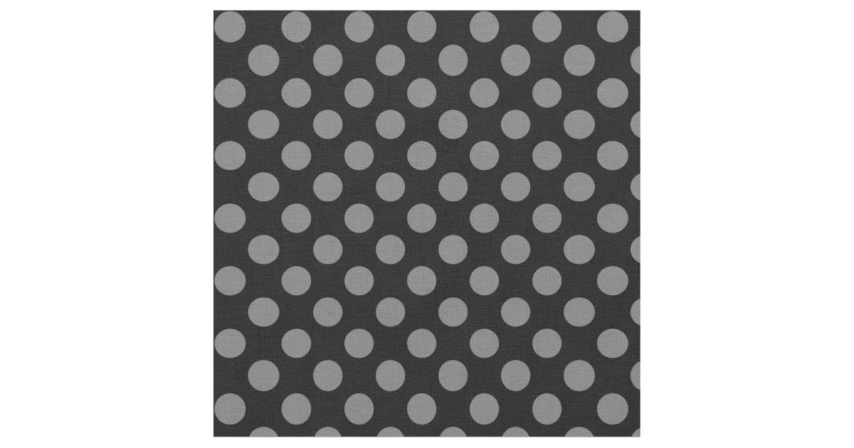 Black with Grey Polka Dot Fabric Zazzle