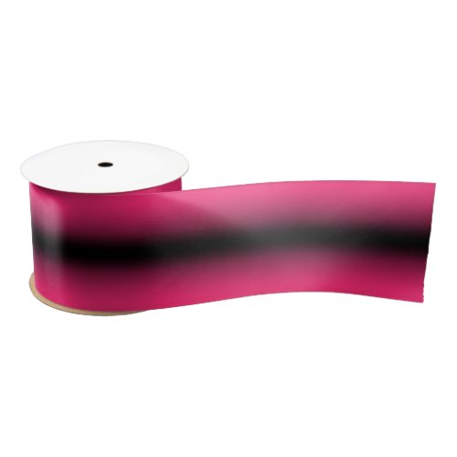 Black with Hot Pink Edges Gradient Satin Ribbon