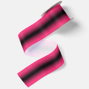 Black with Hot Pink Edges Gradient Satin Ribbon