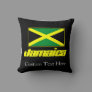 Black with Jamaica Flag Throw Pillow