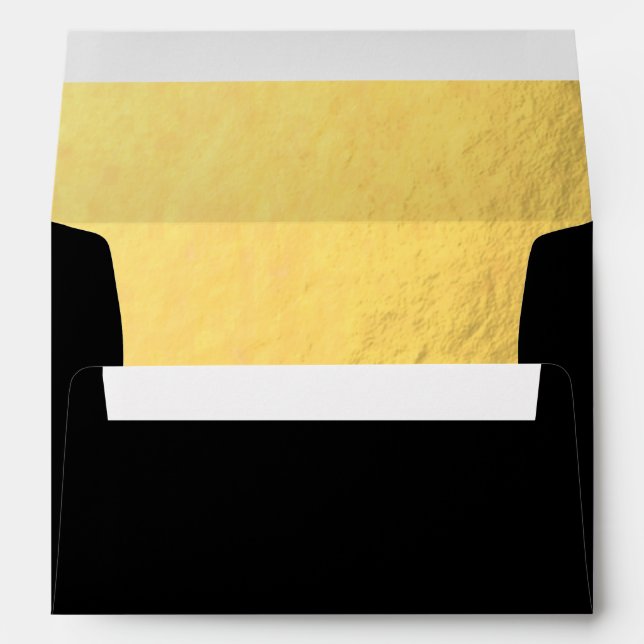 Black with Luxury Gold Lined Envelope (Back (Bottom))