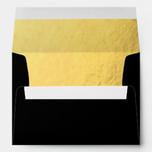 Black with Luxury Gold Lined Envelope