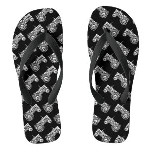 black with old gray massey fergison tractors flip flops