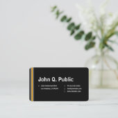 Black with Orange Stripe Business Card (Standing Front)