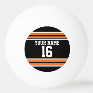 Black with Orange White Stripes Team Jersey Ping Pong Ball