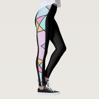 Black with Pastel colors Geometric Modern Abstract