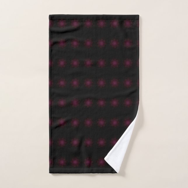 black with pink circles hand towel  (Hand Towel)