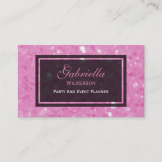 Black With Pink Glitz Business Cards
