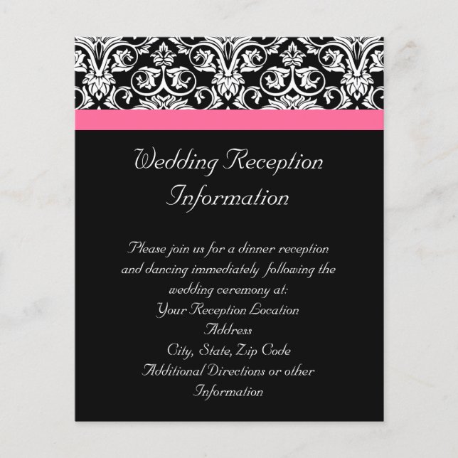 Black with Pink Passion Damask (Front)