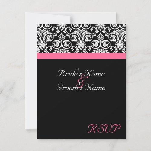 Black with Pink Passion Wedding Matching RSVP