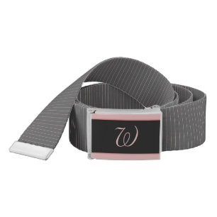 Black with Pink Pinstripes Casual Belt