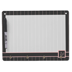 Black with Pink Pinstripes Dry Erase Board