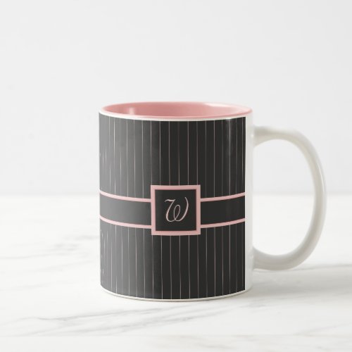 Black with Pink Pinstripes Mug