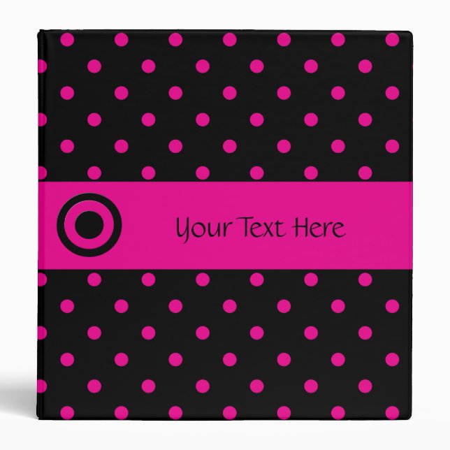 Black with Pink Polka Dots Binder (Front)