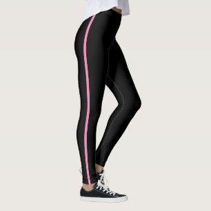 Black with Pink Stripe Leggings 