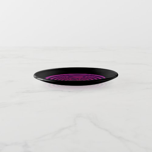 Black with Pink Swirly Centre Round Trinket Trays