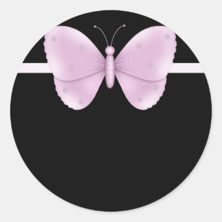 Black with Purple Butterfly Stickers