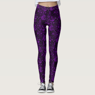 Stylish Purple/Black Leggings - Size S