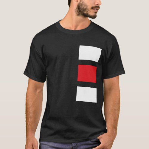 Black with Red and White Squares T_Shirt